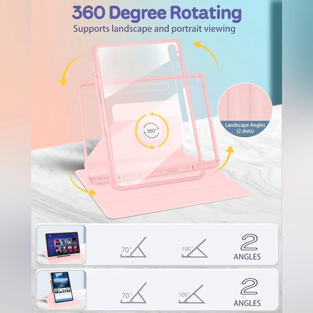 Samsung Galaxy Tab S9/S9 FE/S10/S10 FE/S10 Lite Case 10.9 inch 360 Degree Rotate